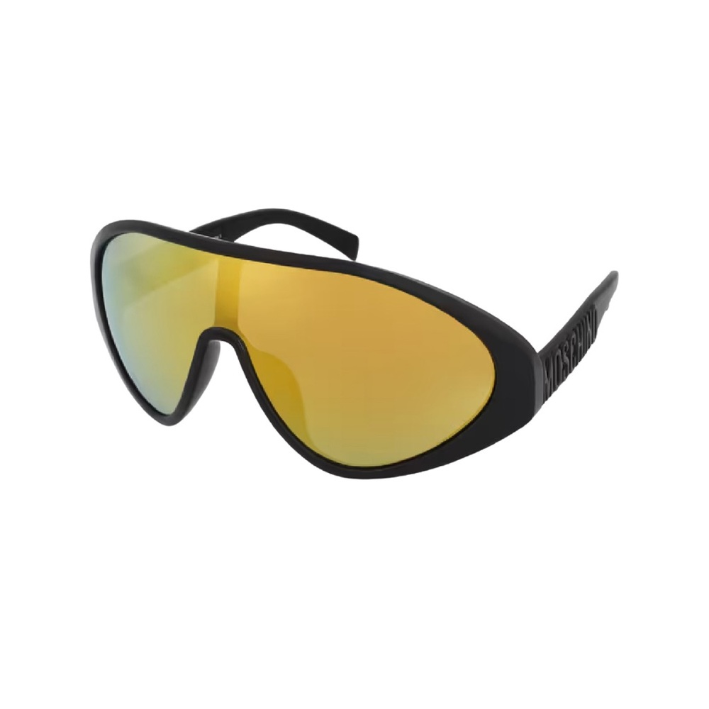 New Moschino 99mm Mirrored Shield Sunglasses Black Unisex 100% UV Protection